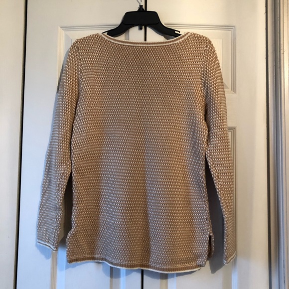 J.Crew Gold White BirdsEye Merino Blend Sweater S - Picture 4 of 4